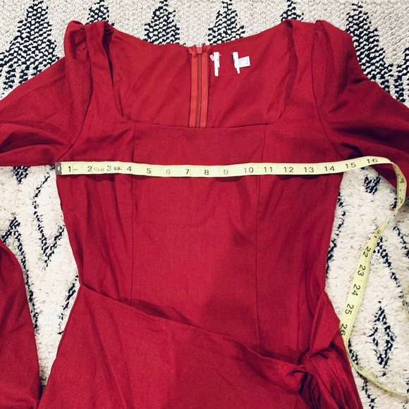 PRINCESS POLLY NEW Villa Dress in Burgundy - Picture 10 of 12